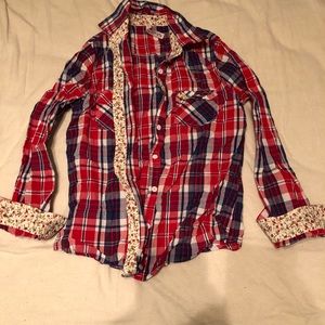 Plaid Long Sleeve Button Up